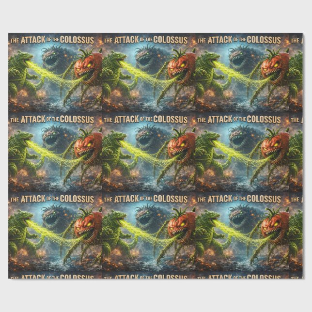 Der Angriff der Koloss-Mutantenveggie 40 Mat Wr Geschenkpapier (Flach)