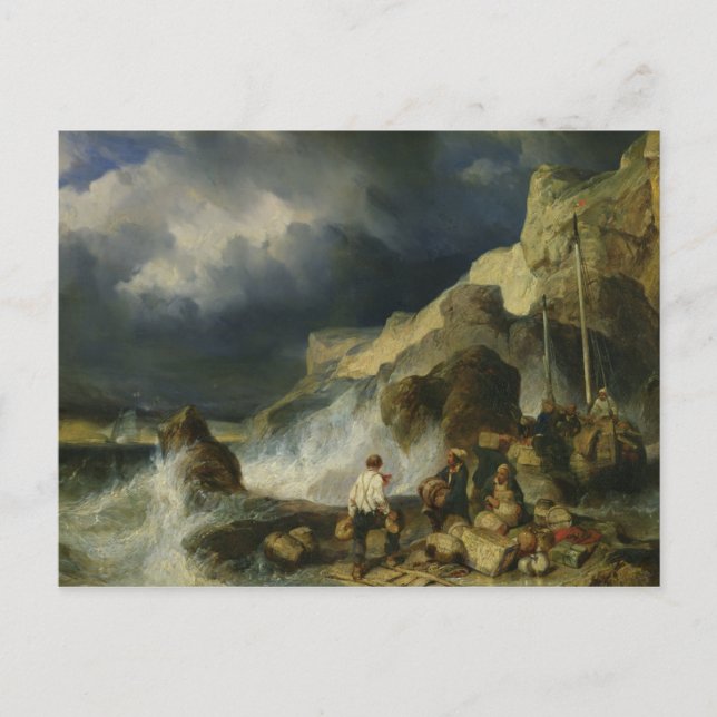 Der Angriff der Schmuggler, c.1837 Postkarte (Vorderseite)