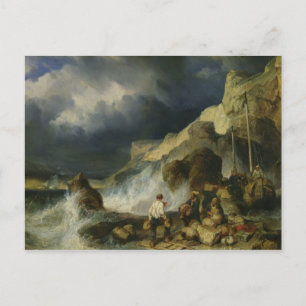 Der Angriff der Schmuggler, c.1837 Postkarte