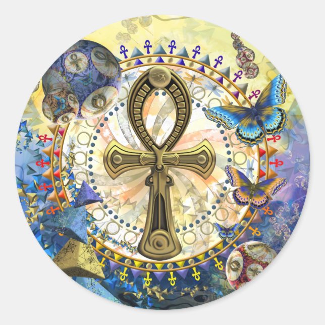 Der Ankh Runder Aufkleber (Vorderseite)