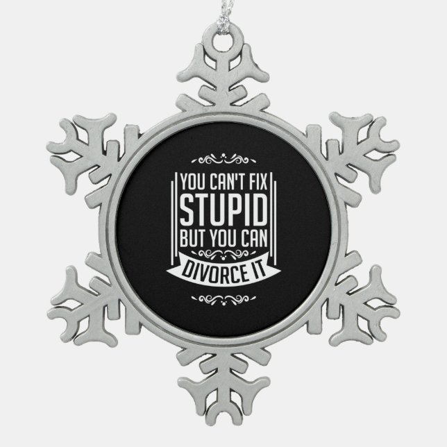 Der Anwalt kann sich scheiden lassen Schneeflocken Zinn-Ornament (Vorderseite)