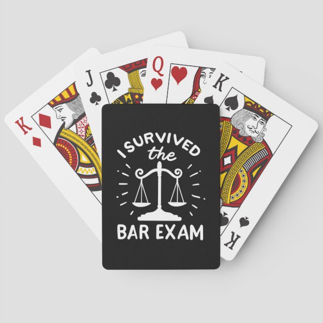 Der Anwalt überlebte die Bar-Prüfung Spielkarten (Rückseite)