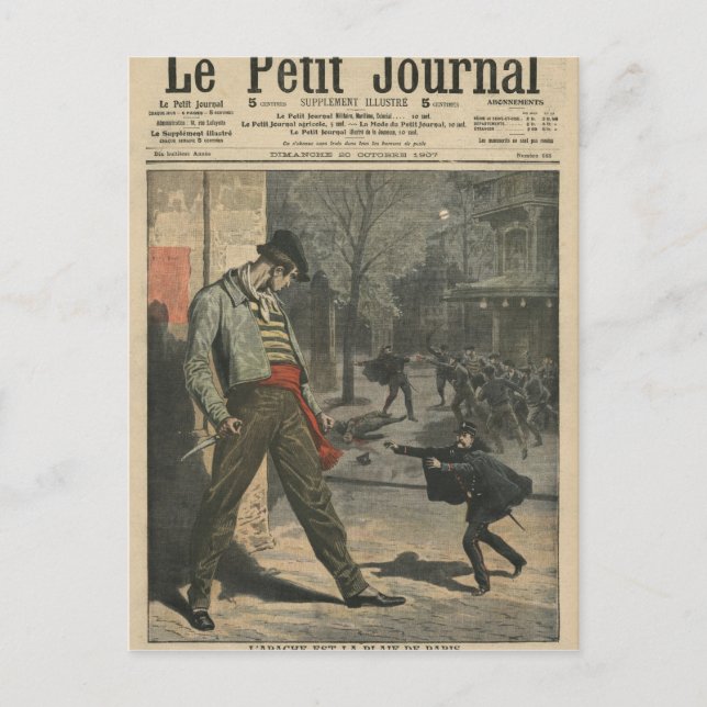 Der Apache ist eine Belästigung für Paris Postkarte (Vorderseite)