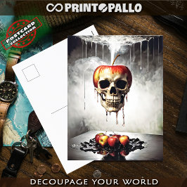 Der Apfel Sin mit Schädel Postkarte