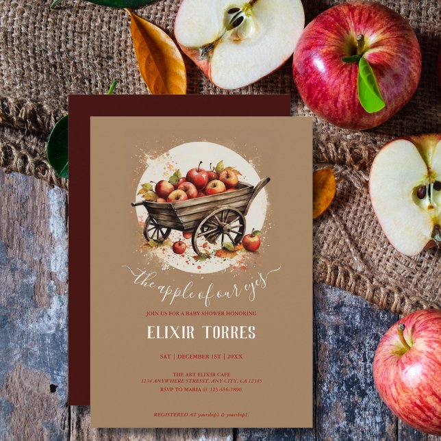 Der Apfel unserer Augenbabydusche Einladung (Von Creator hochgeladen)