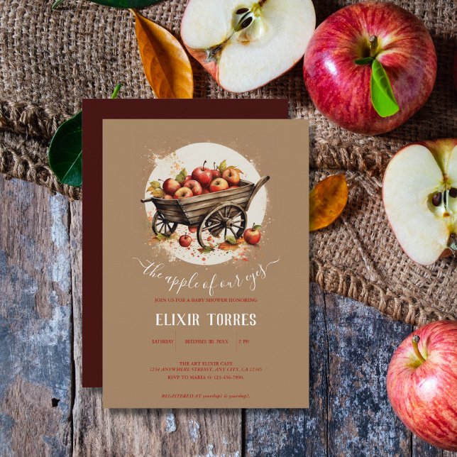 Der Apfel unserer Augenbabydusche Einladung (Von Creator hochgeladen)