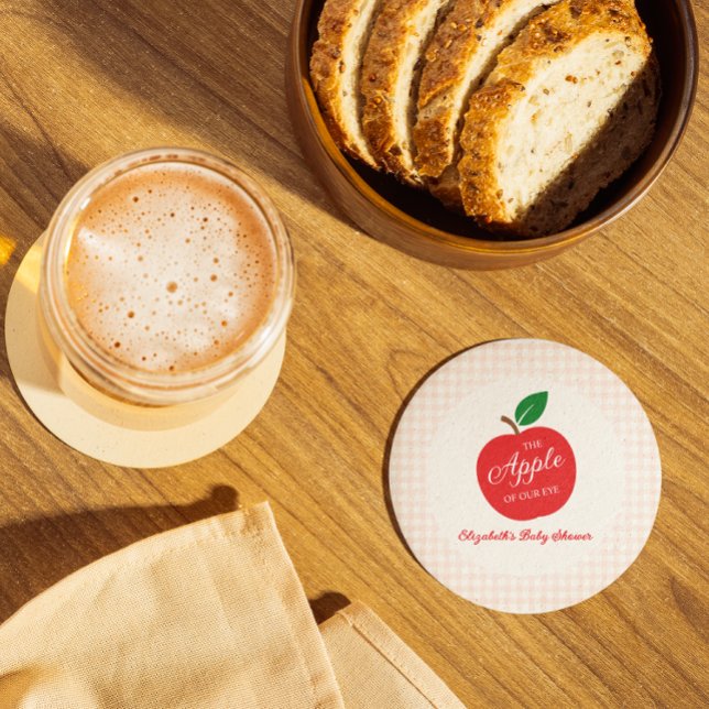 Der Apfel unserer Augenbabydusche Runder Pappuntersetzer (Von Creator hochgeladen)