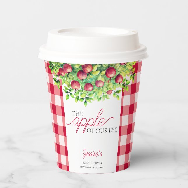 Der Apfel unserer Baby-Dusche aus dem Auge Ernteda Pappbecher (Vorderseite)