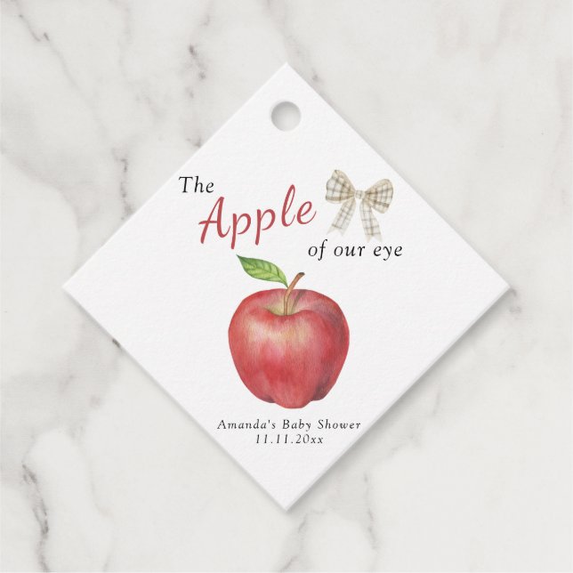 Der Apfel unserer Baby-Dusche Geschenkanhänger (Vorderseite)