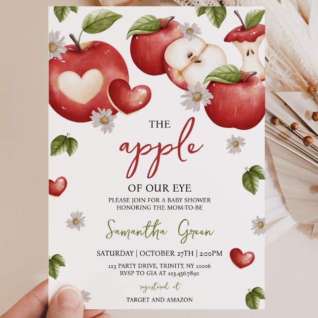 Der Apfel unserer Babydusche Einladung (Von Creator hochgeladen)