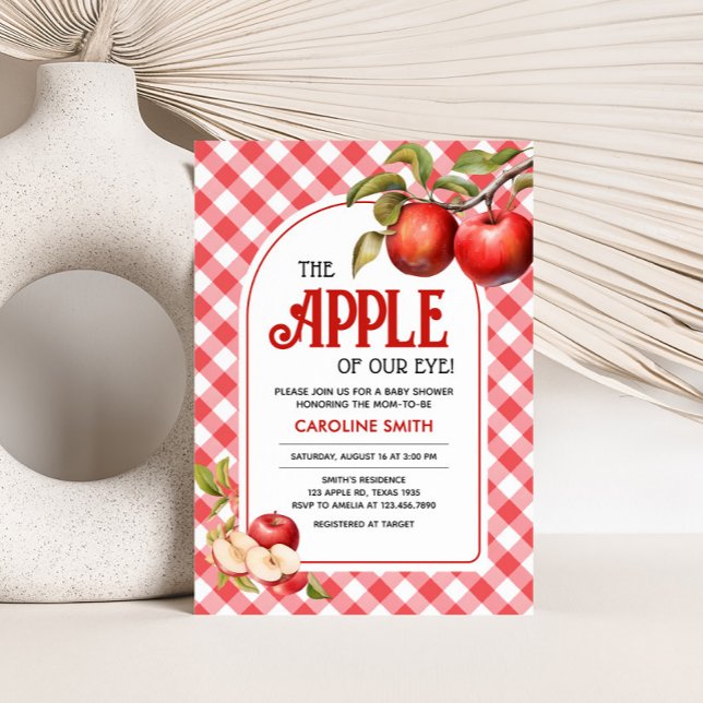 Der Apfel unserer Babydusche Einladung (Apple of Our Eye Baby Shower Invitation)