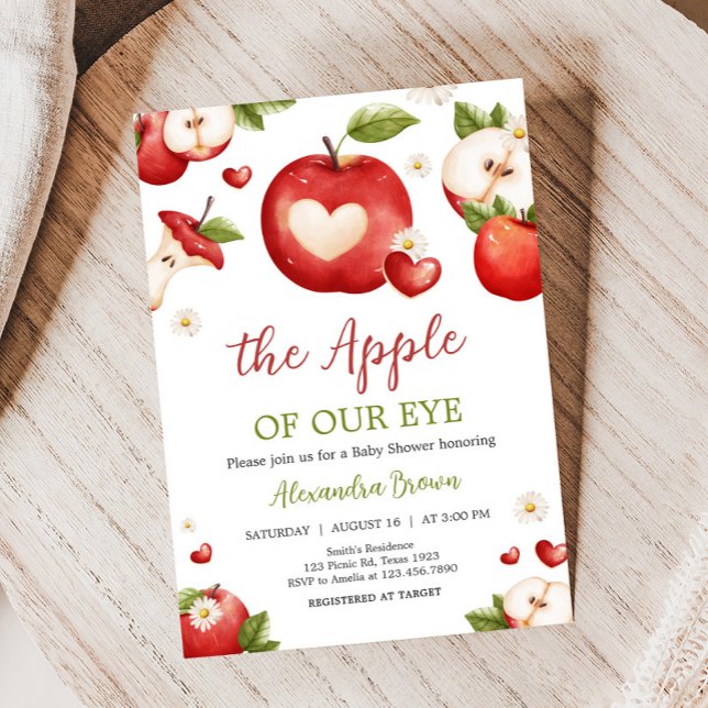 Der Apfel unserer Babydusche Einladung (Apple of Our Eye Baby Shower Invitation)