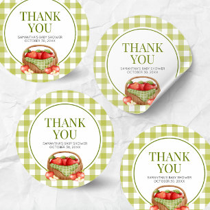 Der Apfel unserer Babydusche Runder Aufkleber