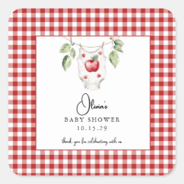 Der Apfel unserer Eye Baby Dusche Danke Quadratischer Aufkleber