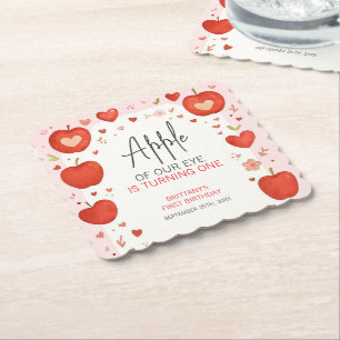 Der Apfel unseres Auges fällt als Geburtstag Untersetzer