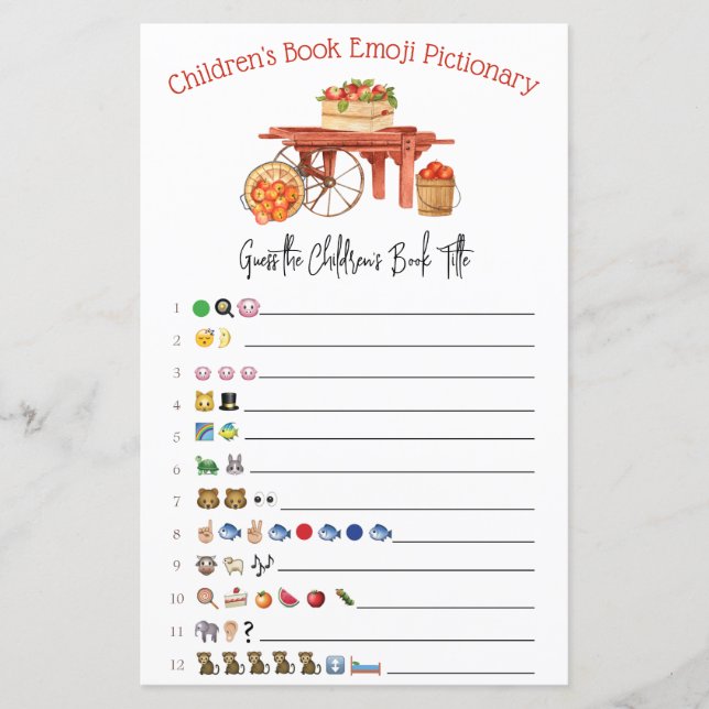 Der Apfel unseres Eye Emoji Baby Duschspiels (Vorderseite)