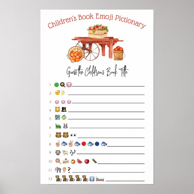 Der Apfel unseres Eye Emoji Baby Duschspiels Poster (Vorne)