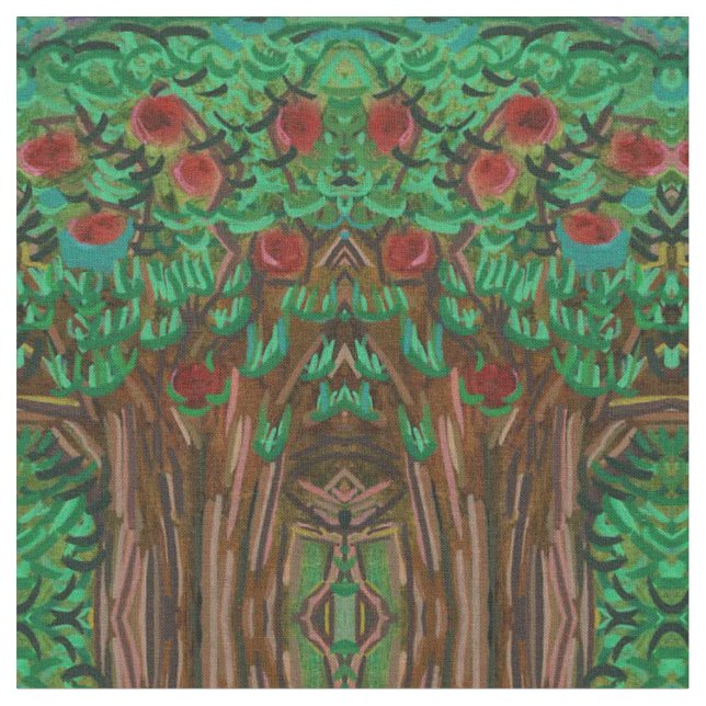 Der Apfelbaum in Mixed-Media Stoff (Nahaufnahme)