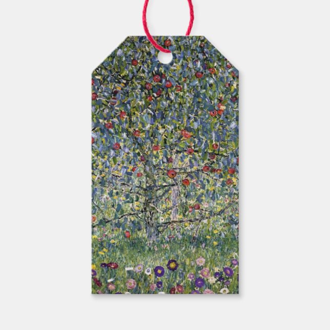 Der Apfelbaum (von Gustav Klimt) Geschenkanhänger (Vorderseite)