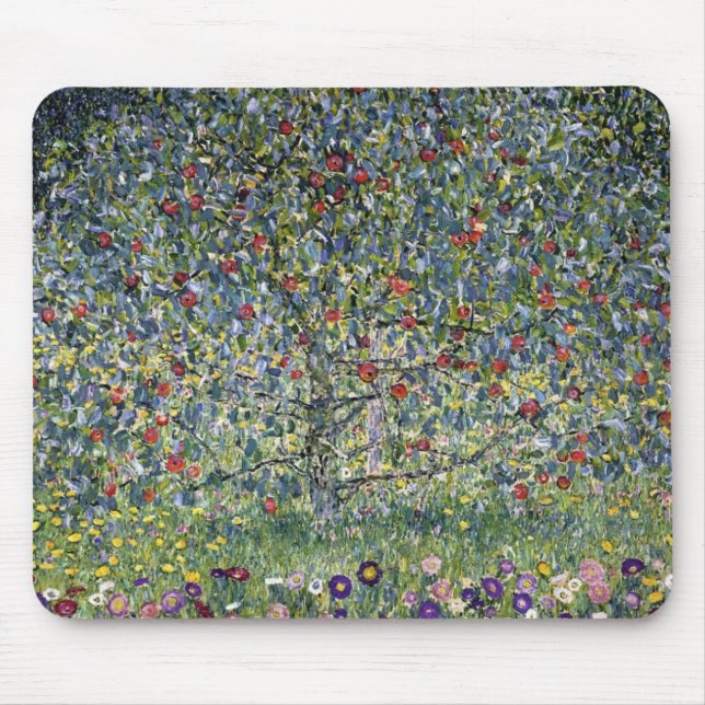 Der Apfelbaum (von Gustav Klimt) Mousepad (Vorne)