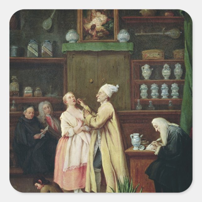Der Apotheker Quadratischer Aufkleber (Vorderseite)
