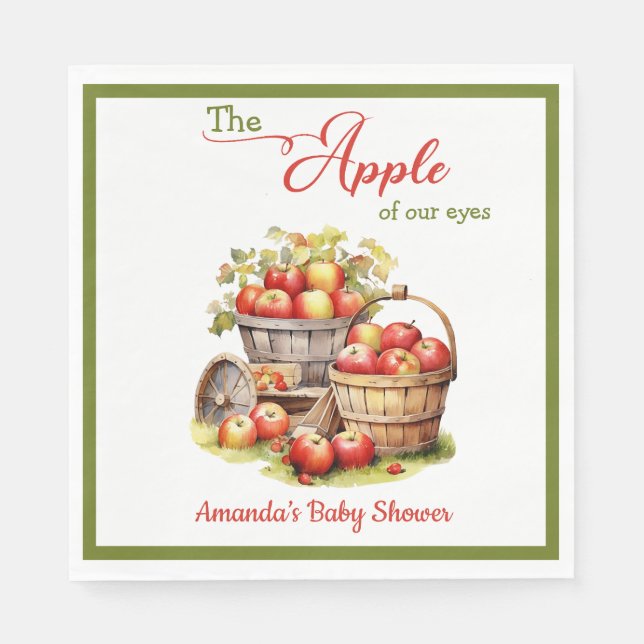 Der Apple Our Eyes Fall Harvest Baby Shower Serviette (Vorderseite)