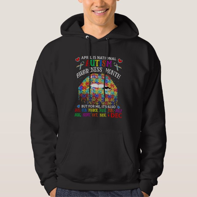 Der April ist der Monat der Aufklärung über Autism Hoodie (Vorderseite)