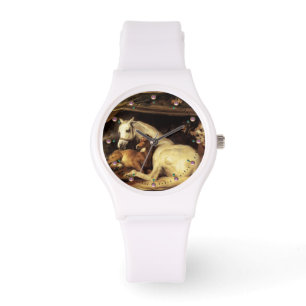 DER ARABISCHE ZELT MIT PFERDEN UND ANDEREN TIEREN ARMBANDUHR