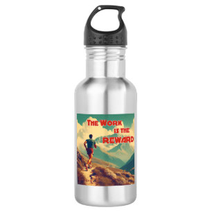 Der Arbeit Ist Die Belohnung Läufer Berge Edelstahlflasche
