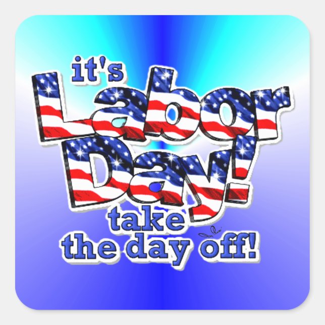 Der Arbeitstag Quadratischer Aufkleber (Vorderseite)