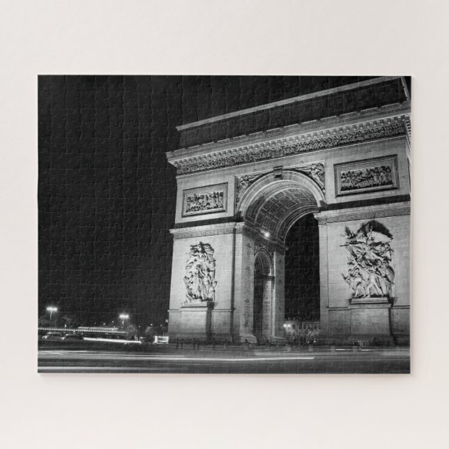 Der Arc de Triomphe nachts in Paris Puzzle (Horizontal)
