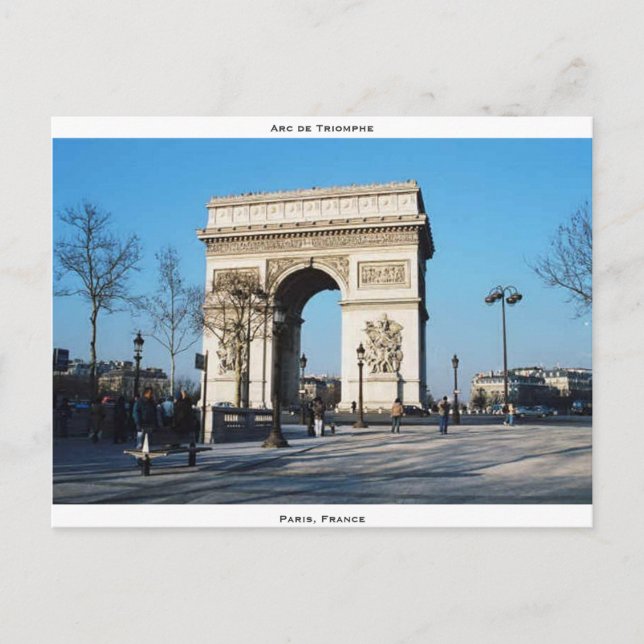 Der Arc de Triomphe, Paris, Frankreich Postkarte (Vorderseite)
