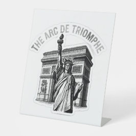 Der Arc de Triomphe trifft Freiheit - Schwarz & We Sockelschild