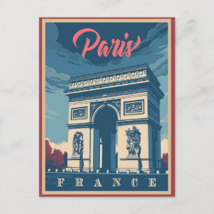 Der Arc de Triomphe Vintage-Postkarte Postkarte