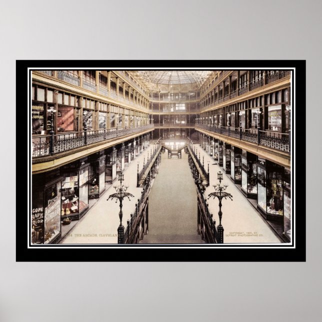 Der Arcade in Cleveland um 1900 Poster (Vorne)