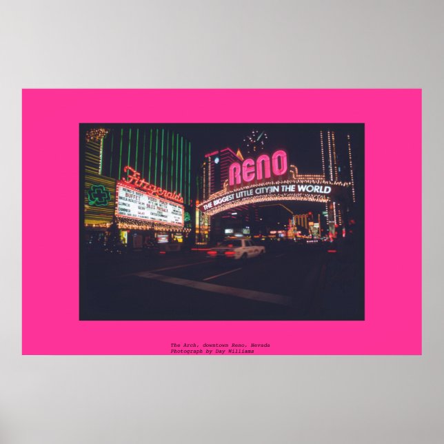 Der Arch, das Stadtzentrum von Reno, Nevada Poster (Vorne)