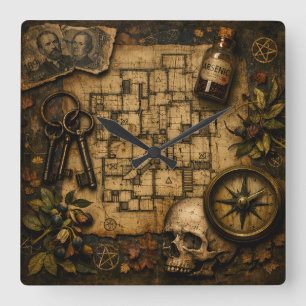 Der Architekt des Todes: H.H. Holmes Mordschloss  Quadratische Wanduhr