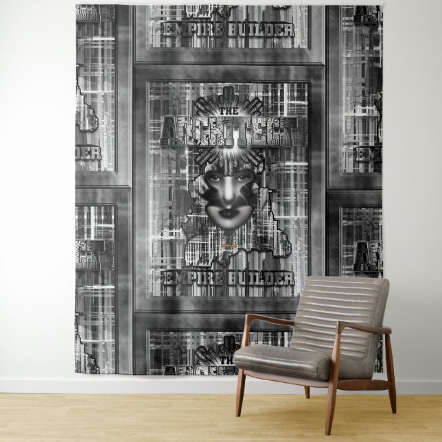 Der Architekt_Empire Builder Abstrakte digitale Ku Wandteppich (Beispiel)