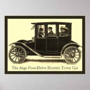 Der Argo Fore Drive Elektrischer Stadtwagen ~ Vint Poster