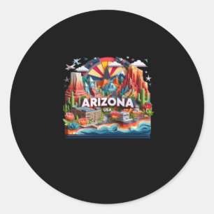 Der Arizona-Staat in den USA Runder Aufkleber