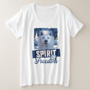 Der arktische Wolf Geist der Freiheit Große Größe T-Shirt