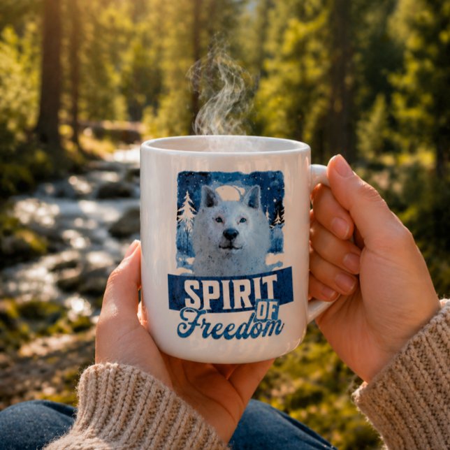 Der arktische Wolf Geist der Freiheit Kaffeetasse (Von Creator hochgeladen)