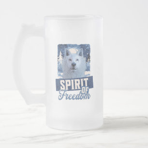 Der arktische Wolf Geist der Freiheit Mattglas Bierglas