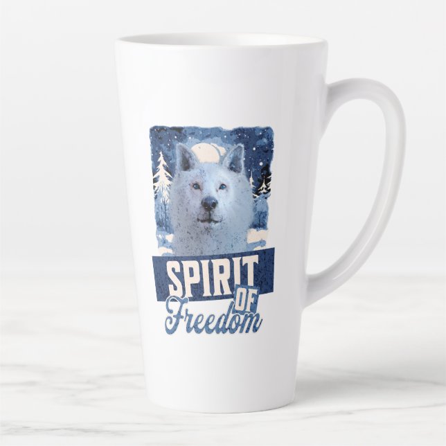 Der arktische Wolf Geist der Freiheit Milchtasse (Rechts)