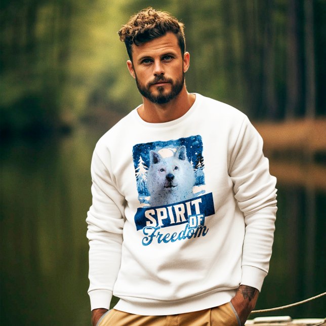 Der arktische Wolf Geist der Freiheit Sweatshirt (Von Creator hochgeladen)