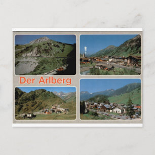 Der Arlberg Vintage Österreichische Alpen Multivie Postkarte