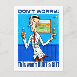 Der Arzt sagt, keine Sorge Postkarte