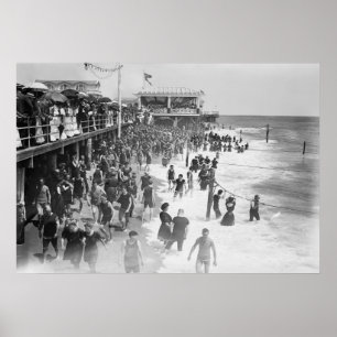 DER ASBURY PARK BEACH VON NEW JERSEY 1908 POSTER