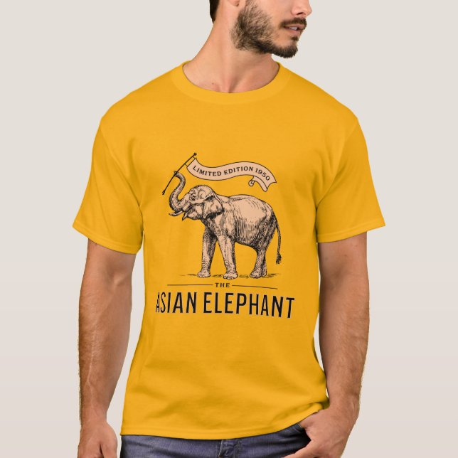 Der asiatische Elefant 1950 für ihn gelber T - Shi T-Shirt (Vorderseite)
