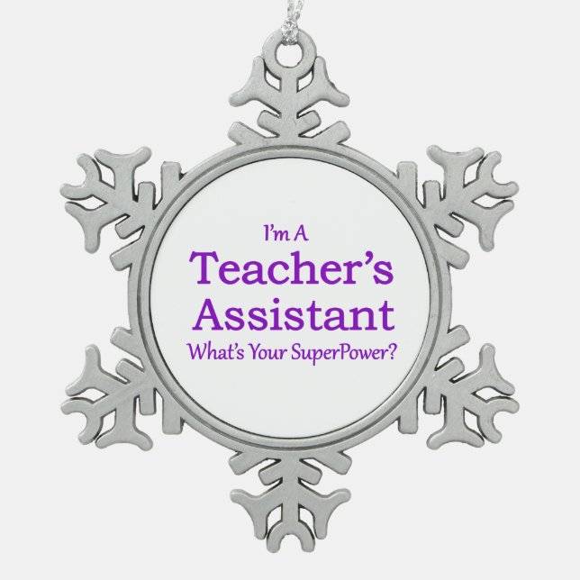 Der Assistent des Lehrers Schneeflocken Zinn-Ornament (Vorderseite)